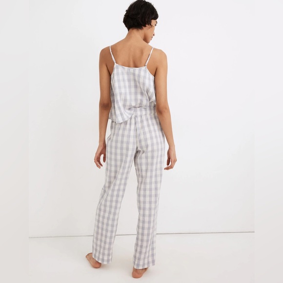 Crinkle Wide-Leg Pajama Pants in Gingham Check sz XS NWOT - Picture 3 of 4